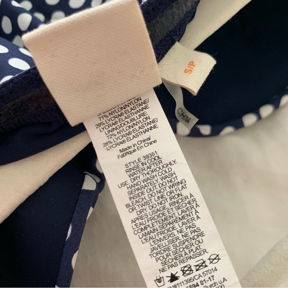 Tory Burch Navy Polka Dot Swimsuit Strapless - Picture 6 of 8